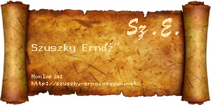 Szuszky Ernő névjegykártya